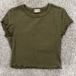 Altar'd State Army Green Textured Tee
